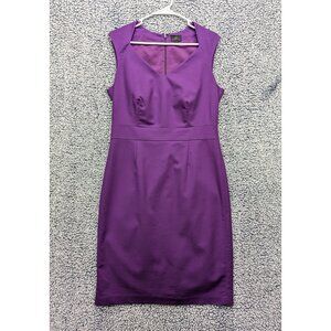 Banana Republic Pencil Dress Womens 10 Midi Sleeveless V Neck Cocktail Purple